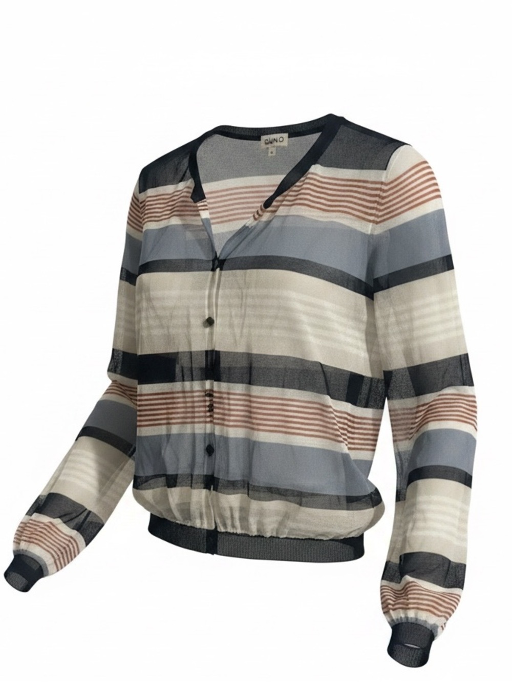 SUNO sheer striped cardigan multi-color